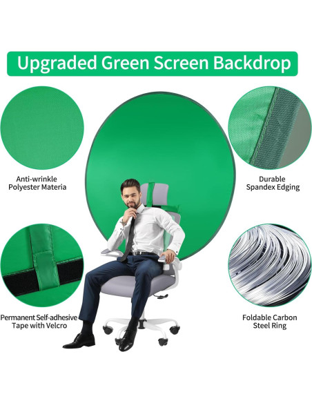 Fondo de Pantalla Verde Plegable SRIMMIT 142 cm para Streaming Fondo de Pantalla Verde Plegable SRIMMIT 142 cm para Streaming
