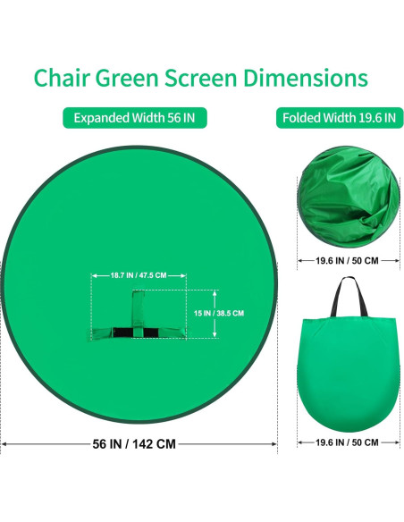 Fondo de Pantalla Verde Plegable SRIMMIT 142 cm para Streaming Fondo de Pantalla Verde Plegable SRIMMIT 142 cm para Streaming