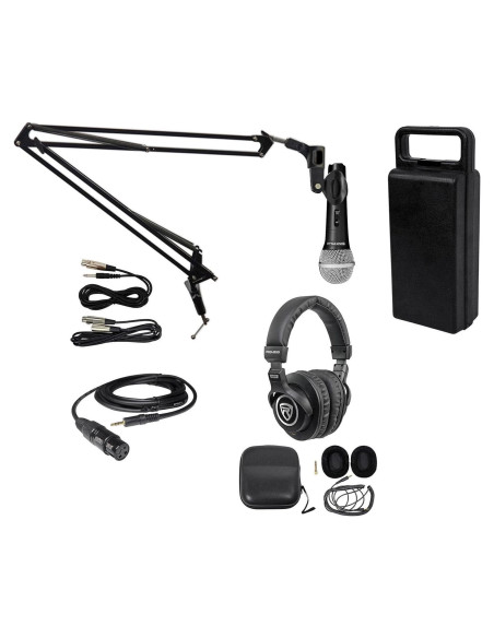 Kit de Podcasting Rockville RMC-XLR con Micrófono, Brazo y Auriculares Kit de Podcasting Rockville RMC-XLR con Micrófono, Brazo y Auriculares