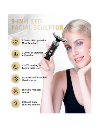 Masajeador Facial 9-en-1 Luz Roja Shenzhen Duomeilin Negro