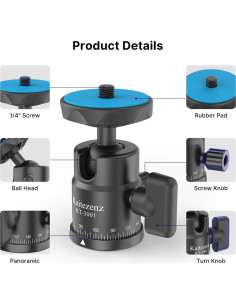 Cabezal de bola mini Kaitezenz KT-3001 para cámara y luces 2