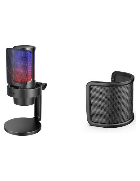 Micrófono USB FIFINE A8 para Streaming con Control RGB y Filtro Antipop Micrófono USB FIFINE A8 para Streaming con Control RGB y Filtro Antipop