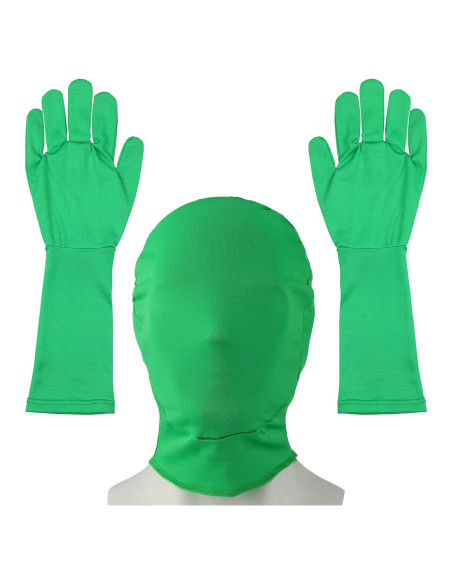 Guantes y Capucha Verde Chromakey Foaincore para Efectos Visuales Guantes y Capucha Verde Chromakey Foaincore para Efectos Visuales