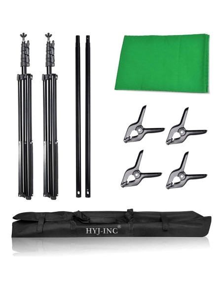 Kit de Soporte de Fondo Fotográfico HYJ-1003 con Pantalla Verde Kit de Soporte de Fondo Fotográfico HYJ-1003 con Pantalla Verde