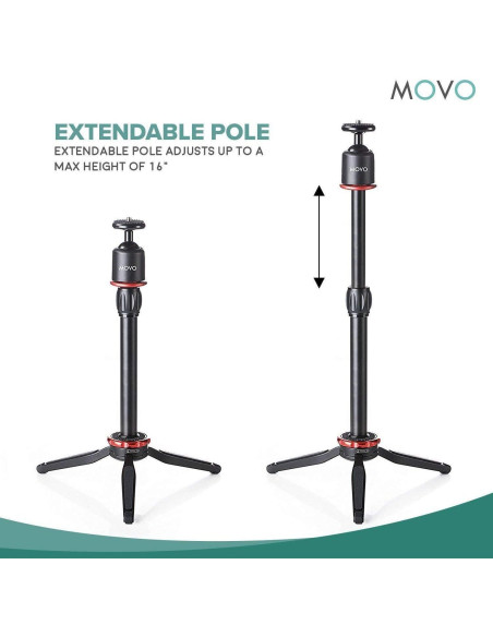 Kit de Video Inalámbrico Movo V2+ con Trípode y Micrófono Kit de Video Inalámbrico Movo V2+ con Trípode y Micrófono