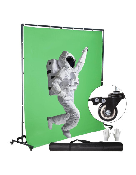 Pantalla Verde Chroma Key 208x200cm con Ruedas FEIFANTEAM Pantalla Verde Chroma Key 208x200cm con Ruedas FEIFANTEAM