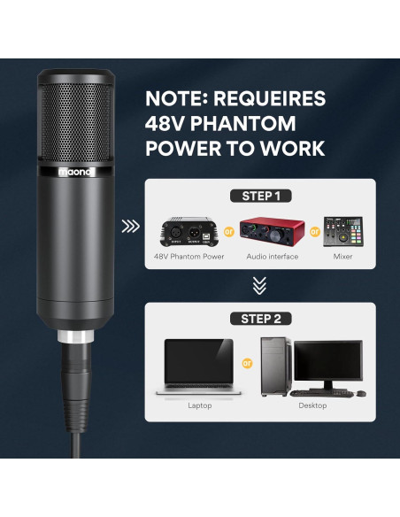 Micrófono de Condensador MAONO XLR con Mezclador para Streaming Micrófono de Condensador MAONO XLR con Mezclador para Streaming