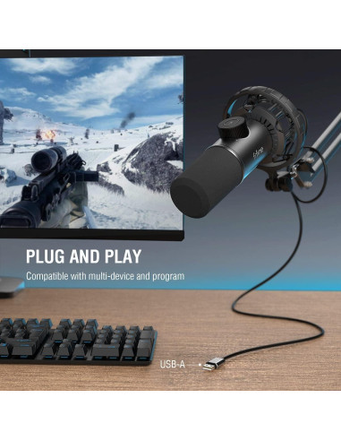 Auriculares Gaming FIFINE H9+K658 USB y Micrófono Dinámico RGB