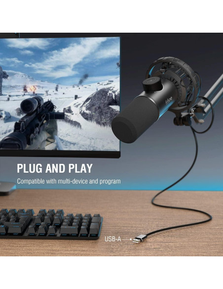 Auriculares Gaming FIFINE H9+K658 USB y Micrófono Dinámico RGB Auriculares Gaming FIFINE H9+K658 USB y Micrófono Dinámico RGB