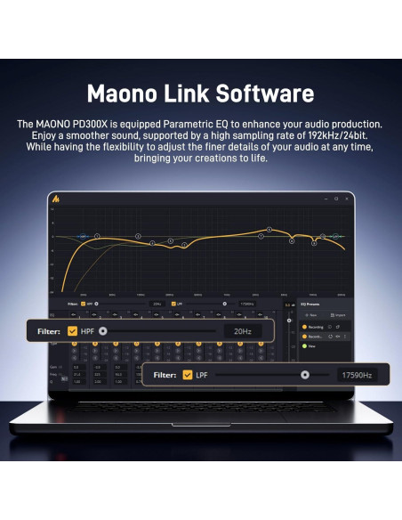 Micrófono Dinámico USB/XLR MAONO PD300XT 192kHz/24bit Micrófono Dinámico USB/XLR MAONO PD300XT 192kHz/24bit