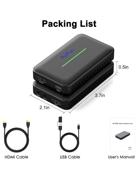 Tarjeta de Captura de Video 4K 60Hz HDMI RuiPuo A3 Tarjeta de Captura de Video 4K 60Hz HDMI RuiPuo A3