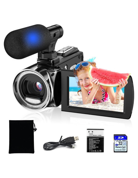 Cámara de Video 4K Rumyums SEE8162P con Micrófono y SD 32GB Cámara de Video 4K Rumyums SEE8162P con Micrófono y SD 32GB