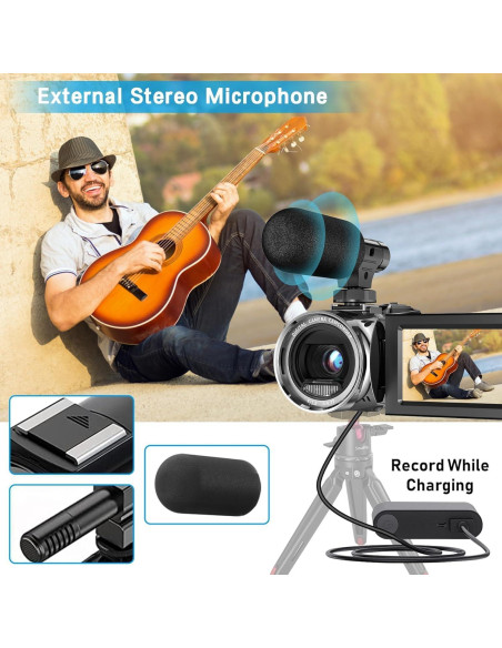 Cámara de Video 4K Rumyums SEE8162P con Micrófono y SD 32GB Cámara de Video 4K Rumyums SEE8162P con Micrófono y SD 32GB