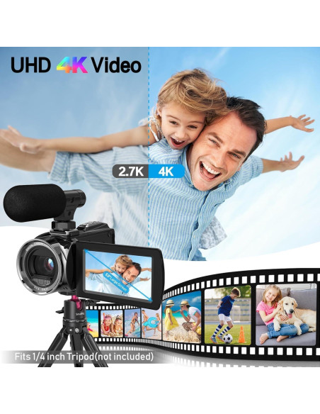 Cámara de Video 4K Rumyums SEE8162P con Micrófono y SD 32GB Cámara de Video 4K Rumyums SEE8162P con Micrófono y SD 32GB