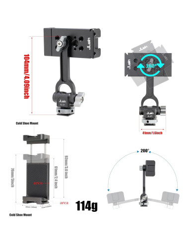 Soporte de trípode FocusFoto para smartphone con rotación 360
