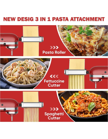 Accesorio de Pasta 3 en 1 Gvode para Batidora Kitchenaid Accesorio de Pasta 3 en 1 Gvode para Batidora Kitchenaid