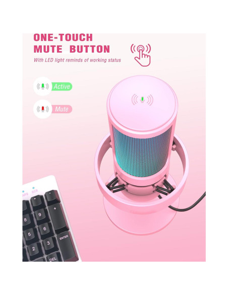 Micrófono USB FIFINE A8P con Soporte de Brazo y RGB Micrófono USB FIFINE A8P con Soporte de Brazo y RGB