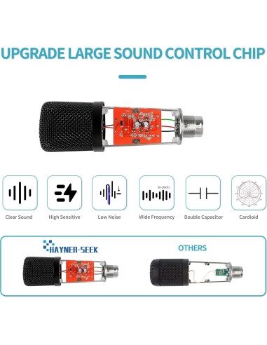Micrófono de Condensador Hayner-Seek L02-50A para Podcast