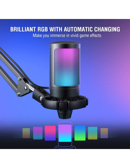 Micrófono USB de Condensador FIFINE A6T con Brazo y RGB Micrófono USB de Condensador FIFINE A6T con Brazo y RGB