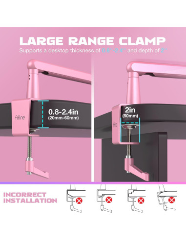 Micrófono USB FIFINE A8P con Soporte de Brazo y RGB