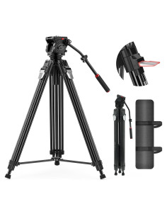 Trípode de Video Takerers 190cm con Cabezal Fluido 15kg