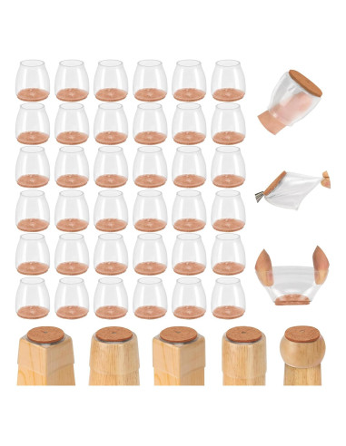 36 Pcs Protectores de Suelo Amrules para Patas de Sillas