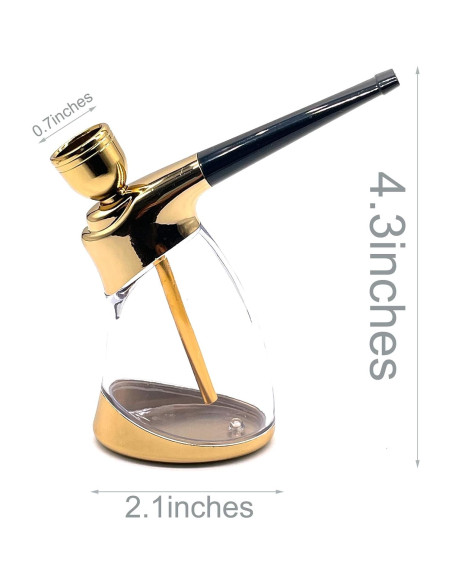 Hookah Mini Portátil HENGDA Dorado con Accesorios 10.9cm Hookah Mini Portátil HENGDA Dorado con Accesorios 10.9cm