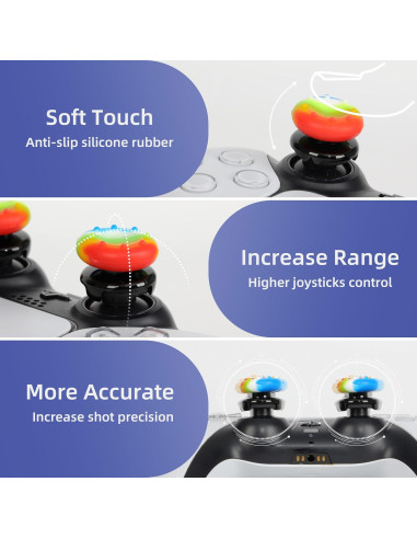 Agarres de Controlador PS5/PS4 Gepicest - 2 Pares Joystick