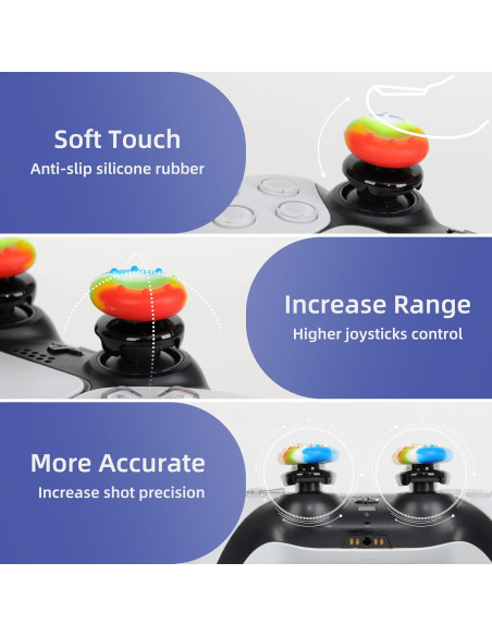 Agarres de Controlador PS5/PS4 Gepicest - 2 Pares Joystick Agarres de Controlador PS5/PS4 Gepicest - 2 Pares Joystick