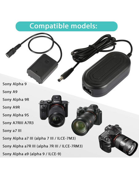 Adaptador de Corriente NP-FZ100 PowEver para Sony Alpha Adaptador de Corriente NP-FZ100 PowEver para Sony Alpha