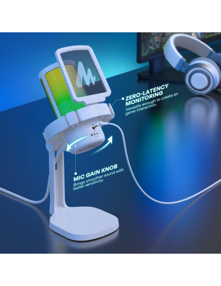 Micrófono USB MAONO para Podcast y Streaming con RGB Micrófono USB MAONO para Podcast y Streaming con RGB