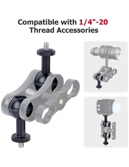 Adaptador de Cabeza Esférica Mechrig 1" con Rosca 1/4"-20 Adaptador de Cabeza Esférica Mechrig 1" con Rosca 1/4"-20