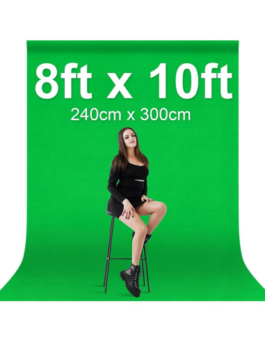 Fondo Verde EMART 2.44x3.05m Tela para Fotografía y Streaming