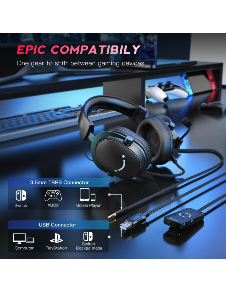Auriculares Gamer FIFINE H9+A8PLUS USB 7.1 Sonido Surround Auriculares Gamer FIFINE H9+A8PLUS USB 7.1 Sonido Surround