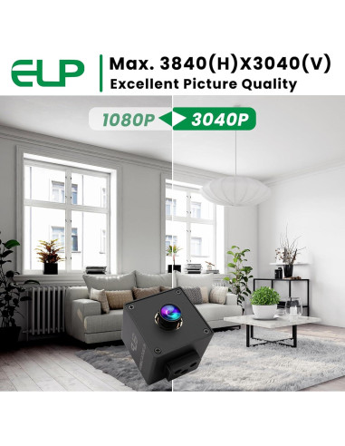 Cámara USB ELP 12MP Autofoco 1080P 120fps Mini UVC