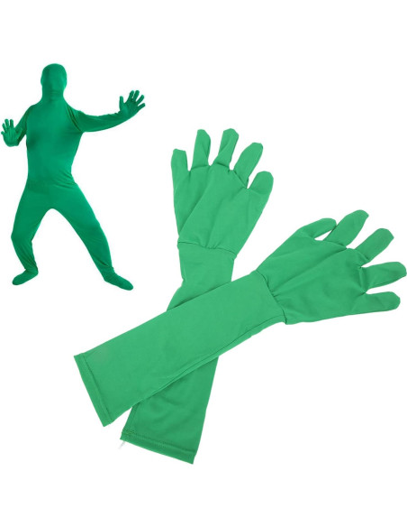 Guantes de Pantalla Verde Chromakey 2 Piezas Seda de Leche Guantes de Pantalla Verde Chromakey 2 Piezas Seda de Leche