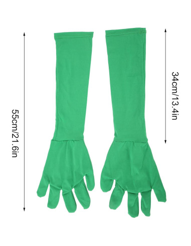 Guantes de Pantalla Verde Chromakey 2 Piezas Seda de Leche