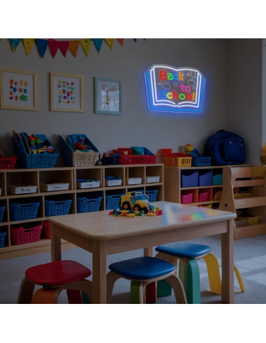 Cartel Neón Regreso a Clases LF Dimmable 33x25.9cm Azul