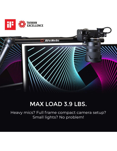 Brazo de Soporte de Micrófono AVerMedia BA311 Ajustable 1.8kg Brazo de Soporte de Micrófono AVerMedia BA311 Ajustable 1.8kg