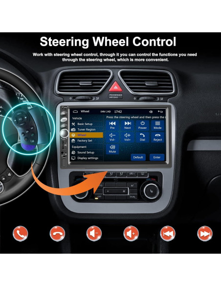 Estéreo de Coche Doble Din CAMECHO A3056A3 con CarPlay y Bluetooth Estéreo de Coche Doble Din CAMECHO A3056A3 con CarPlay y Bluetooth