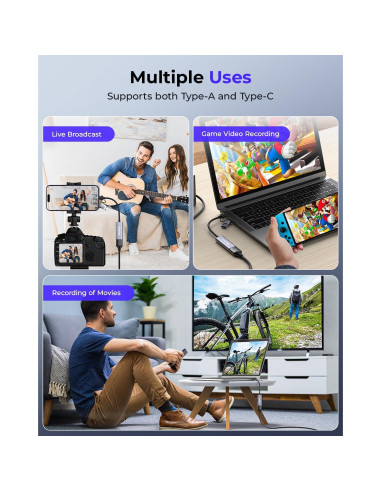 Tarjeta de Captura HDMI 4K RayCue USB-C 1080P para Juegos