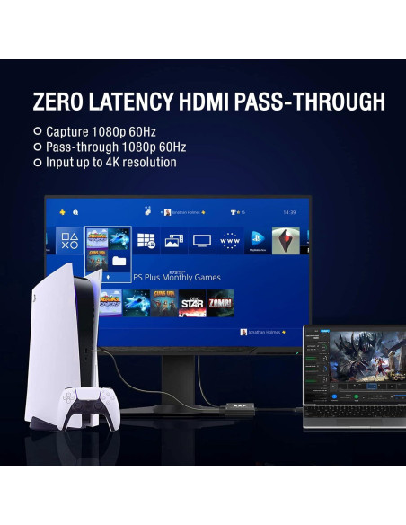 Tarjeta de Captura KKF USB-C 3.0 1080P60 para PS5 PS4 Xbox Tarjeta de Captura KKF USB-C 3.0 1080P60 para PS5 PS4 Xbox
