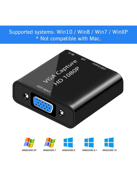Tarjeta de Captura de Video AMENKER VGA a USB 1080p Tarjeta de Captura de Video AMENKER VGA a USB 1080p