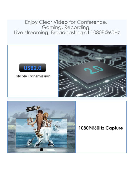 Tarjeta de Captura de Video LENTION VC20 4K HDMI a USB-C Tarjeta de Captura de Video LENTION VC20 4K HDMI a USB-C