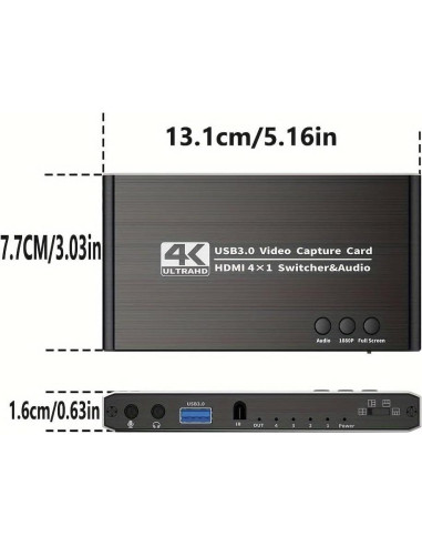 Tarjeta de Captura de Video HDMI IMPEETUUS 4x1 4K 30Hz