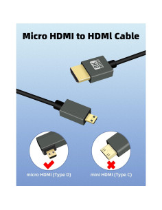 Cable Micro HDMI a HDMI Enrollado GELRHONR 8K 0.30-0.91m 2