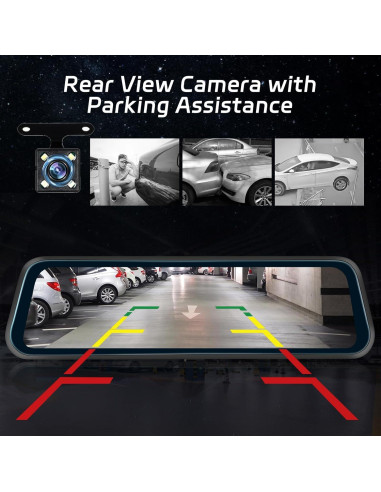 Cámara de Espejo Retrovisor NHOPEEW 9.66" 1080P con G-Sensor