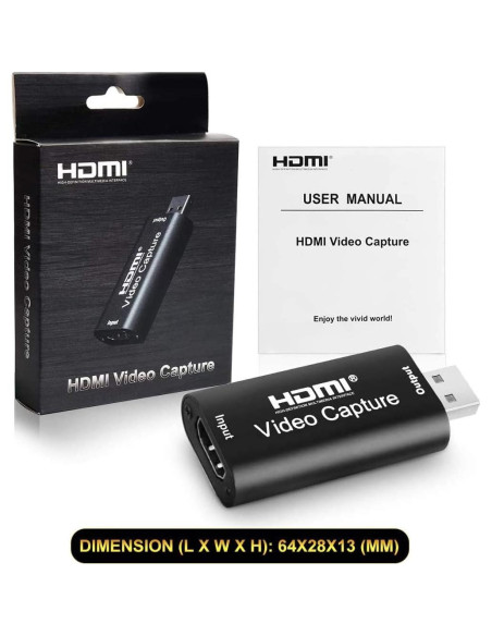 Tarjeta de Captura de Video HDMI AWADUO 1080p USB 2.0 Tarjeta de Captura de Video HDMI AWADUO 1080p USB 2.0