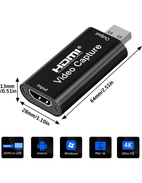 Tarjeta de Captura de Video KANYUNCD Full HD 1080P HDMI USB Tarjeta de Captura de Video KANYUNCD Full HD 1080P HDMI USB