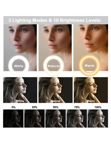 Kit de Iluminación LED HuaerHui para Videoconferencias 15.8cm